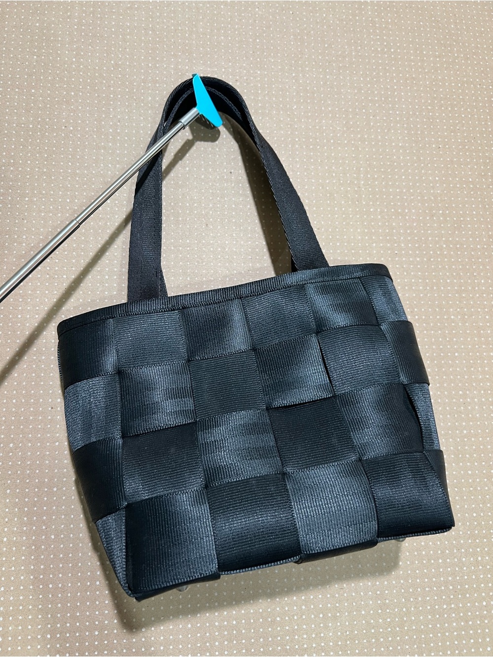 Harveys Woven Black Seatbelt Small Tote Bag/Purse